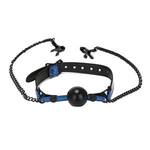 Кляп з зажимами для сосків WHIPSMART DIAMOND BLUE