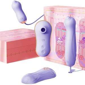 Набір 3в1 Zalo – UNICORN Set Violet, віброяйце, пульсатор, вакуумний стимулятор