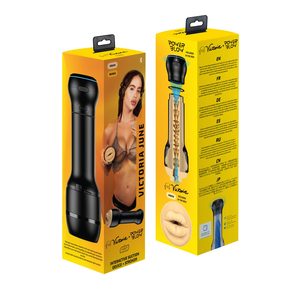 Мастурбатор-ротик Kiiroo FeelVictoria Mouth зі всмоктувальною інтерактивною насадкою PowerBlow Combo Set