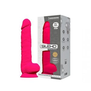 Фалоімітатор SilexD Kingston Pink (MODEL 15in), двошаровий, силікон+Silexpan, діаметр 7 см