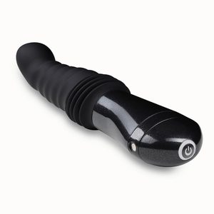 Пульсатор Blush Temptasia – Lazarus Thrusting Dildo – Black, ребристий стовбур, 3 швидкості