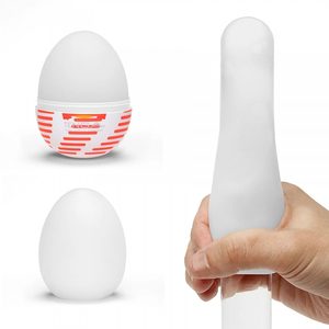 Мастурбатор-яйце Tenga Egg Tube, рельєф з поздовжніми лініями