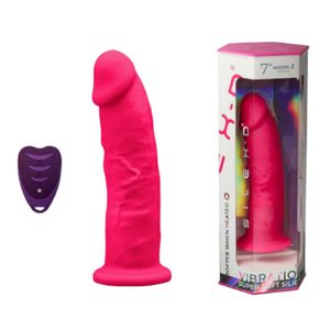 Фалоімітатор з вібрацією SilexD Henry Vibro Pink (MODEL 2 size 7in) + LRS, діаметр 4,4 см