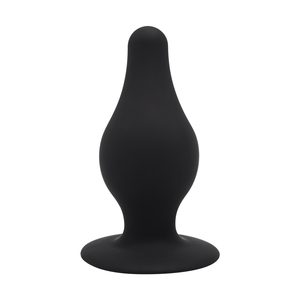 Анальна пробка SilexD Model 2, size M, чорна, двошарова, з ефектом пам’яті, діаметр 4 см