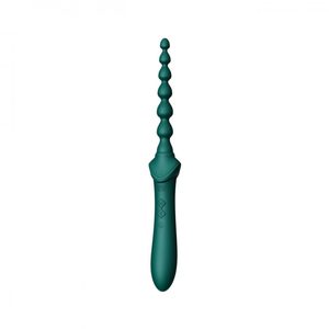 Мультифункціональний вібратор Zalo — Bess 2 Turquoise Green, 4 насадки, підігрів
