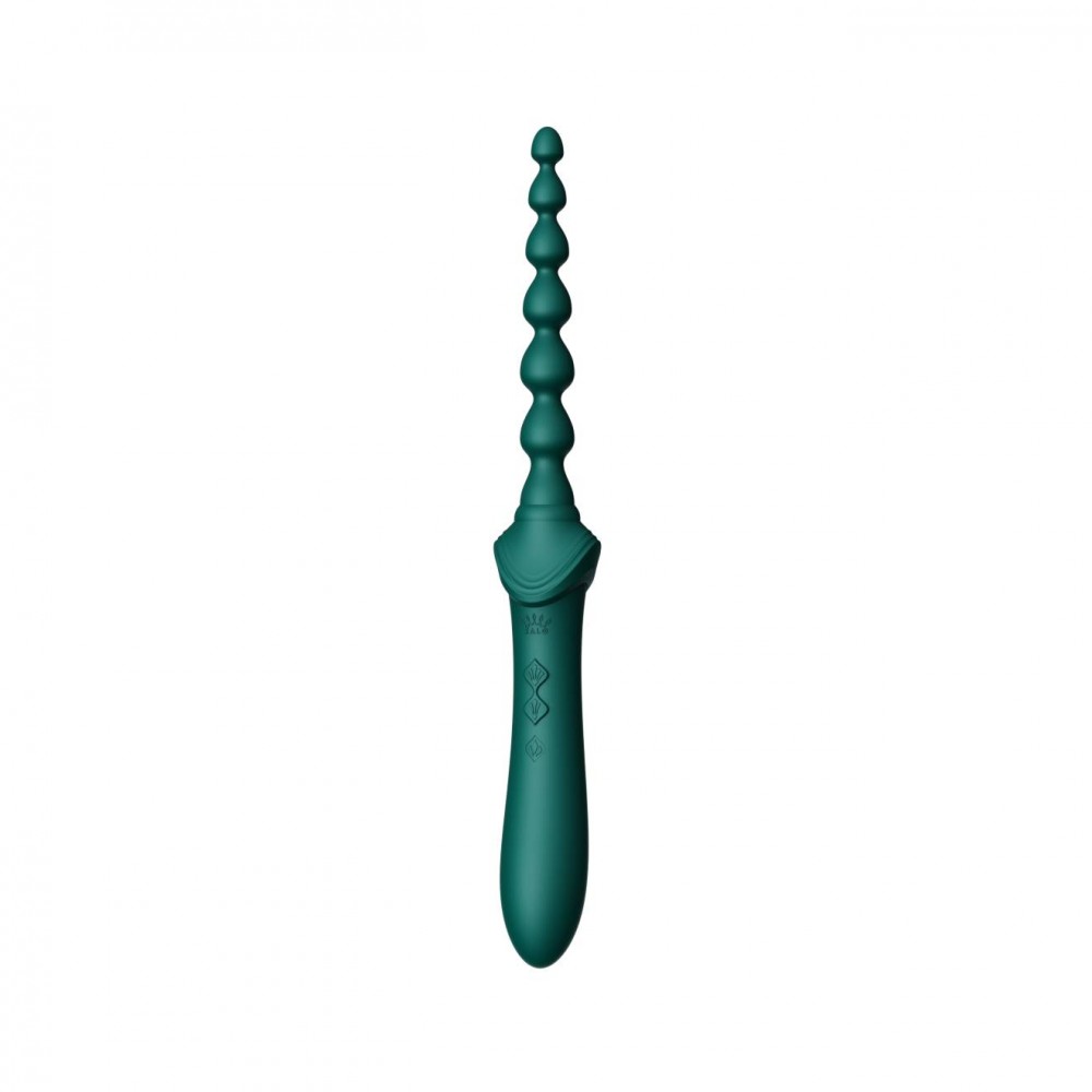 Мультифункціональний вібратор Zalo — Bess 2 Turquoise Green, 4 насадки, підігрів