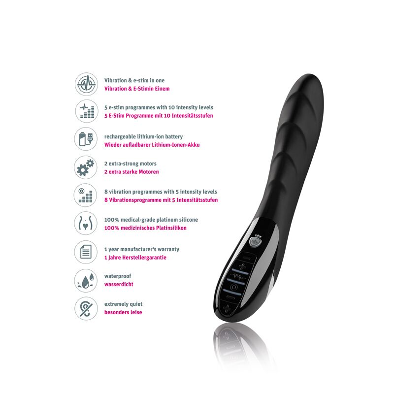 Вібратор з електростимуляцією Mystim Sizzling Simon eStim Black, міостимулятор