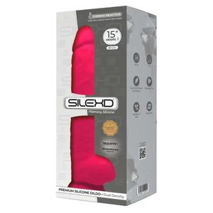 Фалоімітатор SilexD Kingston Pink (MODEL 15in), двошаровий, силікон+Silexpan, діаметр 7 см