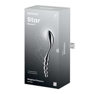 Металевий дилдо Satisfyer Star Force 1, двосторонній, можна нагрівати та охолоджувати