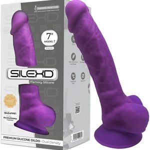 Фалоімітатор SilexD Johnny Purple (MODEL 1 size 7in), двошаровий, силікон+Silexpan, діаметр 3,8 см