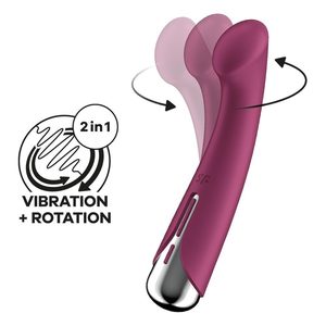 Вібратор з ротацією Satisfyer Spinning G-Spot 1 Red, плоский майданчик для стимуляції точки G