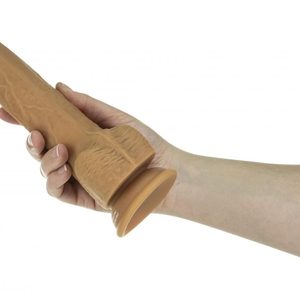 Фалоімітатор з пульсацією Naked ADDICTION Dominic 9″ Caramel, пульт ДК, діаметр 4,2 см