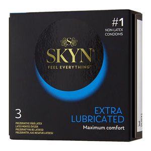 Безлатексні преміум-презервативи SKYN Extra Lubricated 3 шт, ультратонкі, на 40 % більше змазки