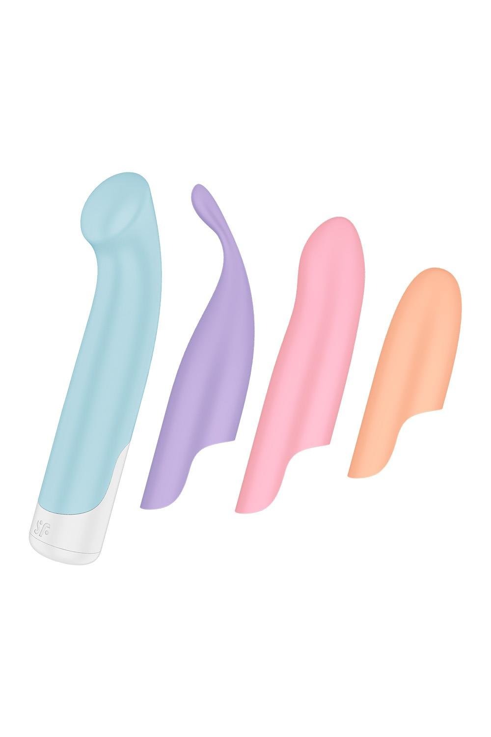 Набір 4-в-1 Satisfyer Playful Four, вібратор та 4 насадки, 12 режимів