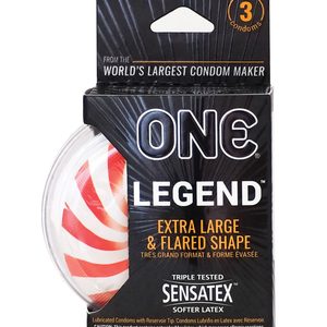 Презервативи ONE Legend XL, 3 шт, збільшений розмір, розширення на кінці, картонне паковання