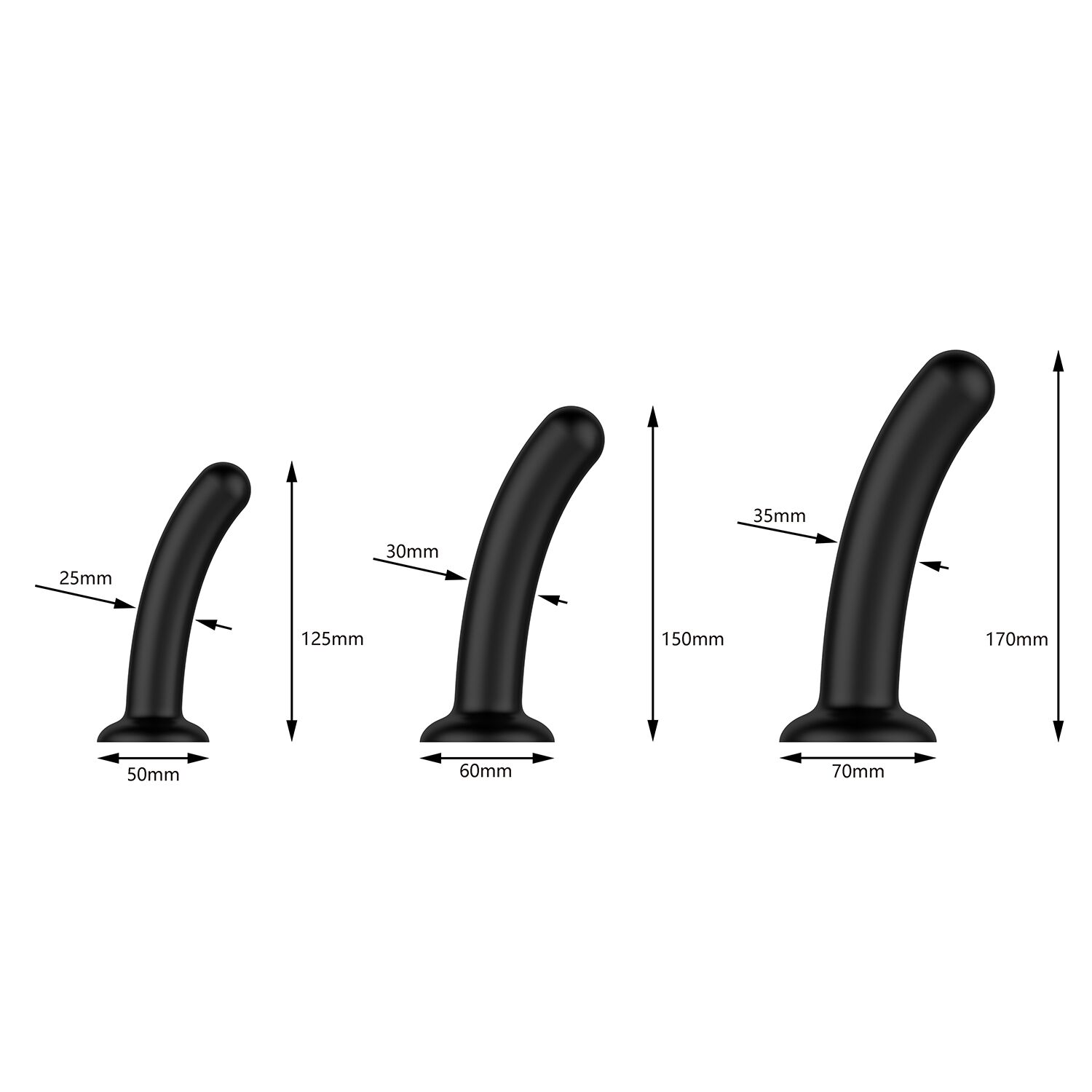 Набір дилдо Nexus Dilating Set (17 см, 15 см, 12,5 см)