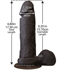 Фалоімітатор Doc Johnson The Realistic Cock 6 inch Black - ULTRASKYN, Vac-U-Lock, діаметр 4,3 см