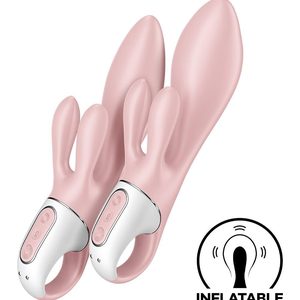 Вібратор-кролик надувний Satisfyer Air Pump Bunny 3, 12 режимів, подвійний відросток