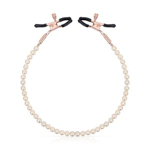 Затискачі для сосків з перлинним ланцюжком Rosy Gold - Nipple Clamps Pearls