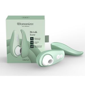 Вакуумний кліторальний стимулятор Womanizer Liberty 2 Sage, 8 режимів, магнітна кришечка