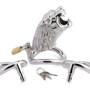Клітка для пеніса Master Series: Tiger King Cock Cage With Lock, три кільця, замок, три ключі