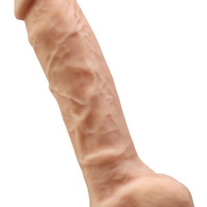 Фалоімітатор з вібрацією SilexD Vetus Vibro Flesh (MODEL 1 size 8in) + LRS, двошаровий, діам. 4,2 см