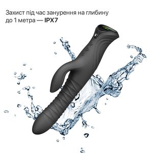 Смарт пульсатор-кролик з вібрацією Zalo Mose 2 Obsidian Black, підігрів до 42 °C, кристал Swarovski