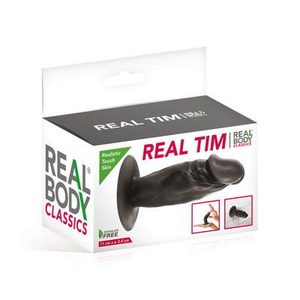 Фалоімітатор Real Body — Real Tim Black, TPE, діаметр 3,4 см
