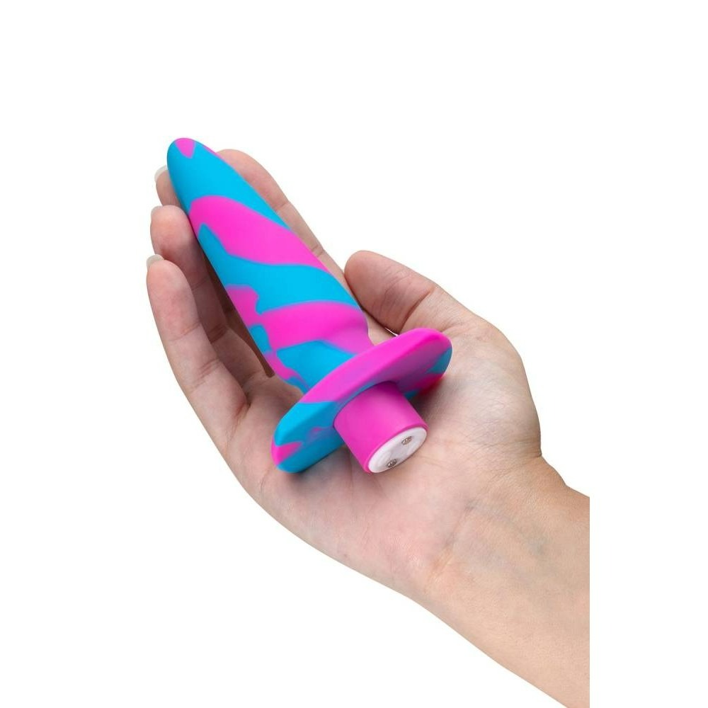 Анальний віброплаг Avant Vibrotize Fuchsia рожево-блакитний, 12.7 х 3.1 см