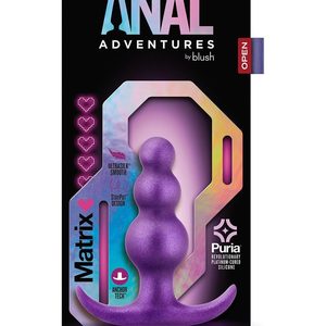 Анальна пробка рельєфна зі стопером Blush Anal Adventures Matrix фіолетова