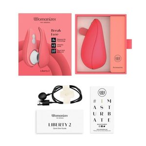 Вакуумний кліторальний стимулятор Womanizer Liberty 2 Vibrant Rose, 8 режимів, магнітна кришечка