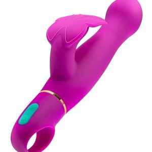 Вібратор з кліторальним відростком у вигляді метелика Blush Aria Naugnty AF рожевий