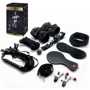 Набір для BDSM Alive FURY Black BDSM Kit, 10 предметів