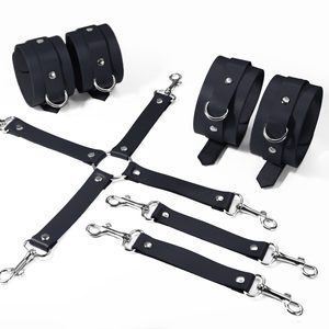 Набір для БДСМ Feral Feelings BDSM Kit 3 Black, наручники, поножі, хрестовина