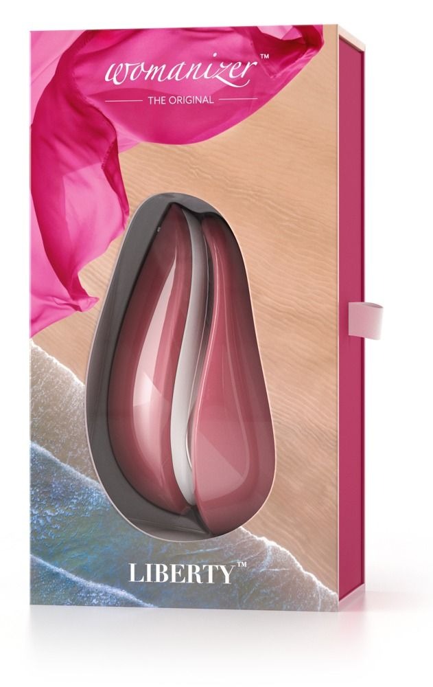 Вакуумний кліторальний стимулятор Womanizer Liberty Pink, магнітна кришка, 2 насадки