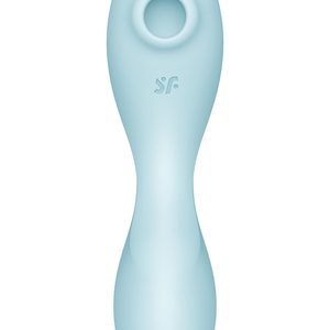 Вакуумний смарт-стимулятор із вібрацією Satisfyer Curvy Trinity 5 (Blue), керування зі смартфона