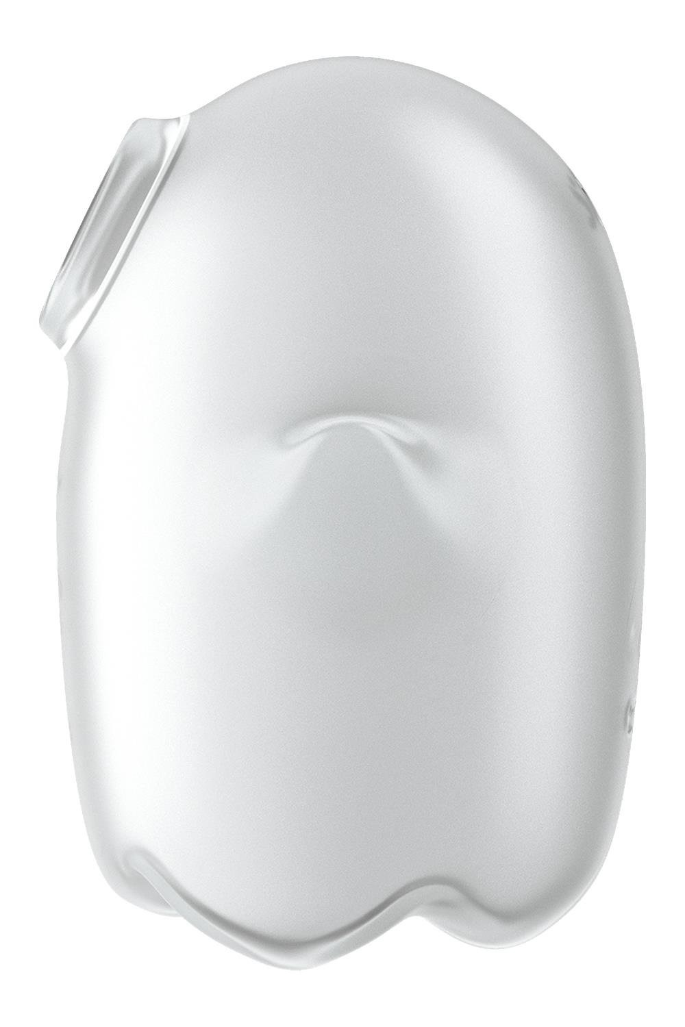 Вакуумний кліторальний стимулятор з вібрацією Satisfyer Glowing Ghost White, світиться в темряві