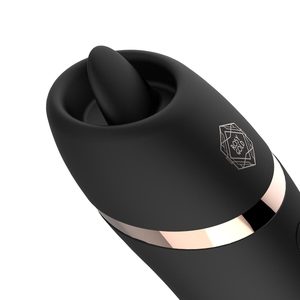 Мінівібратор з язичком Rosy Gold - Vibrating & Licking Dual Stimulator