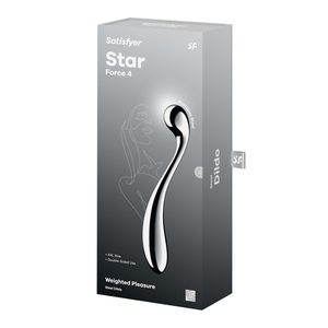Металевий дилдо Satisfyer Star Force 4, двосторонній, можна нагрівати та охолоджувати, дуже важкий