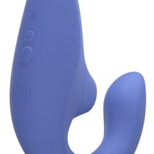 Вагінально-кліторальний стимулятор Womanizer Blend Vibrant Blue, вібрація + вакуум, 2 мотори