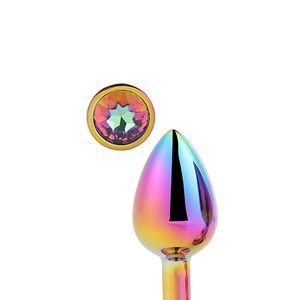 Dt21781 Райдужна анальна пробка GLEAMING LOVE MULTICOLOUR PLUG SMALL