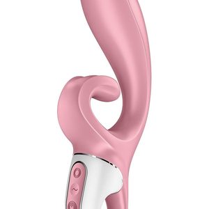 Смарт вібратор-кролик Satisfyer Hug Me Pink, 2 мотори, діаметр 4,2см, широка кліторальна частина