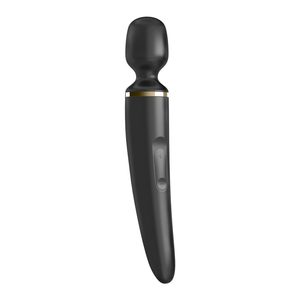 Вібромасажер Satisfyer Wand-er Woman (Black/Gold), водонепроникний, потужний, розмір XXL