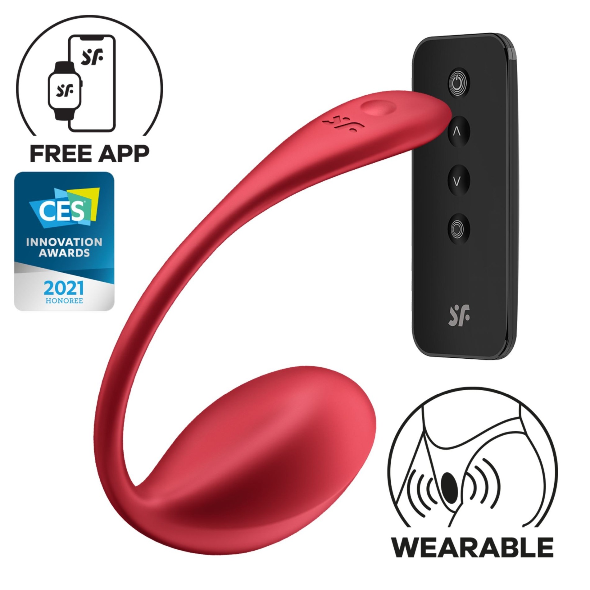 Смарт-віброяйце Satisfyer Shiny Petal Connect App, керування зі смартфона, пульт ДК