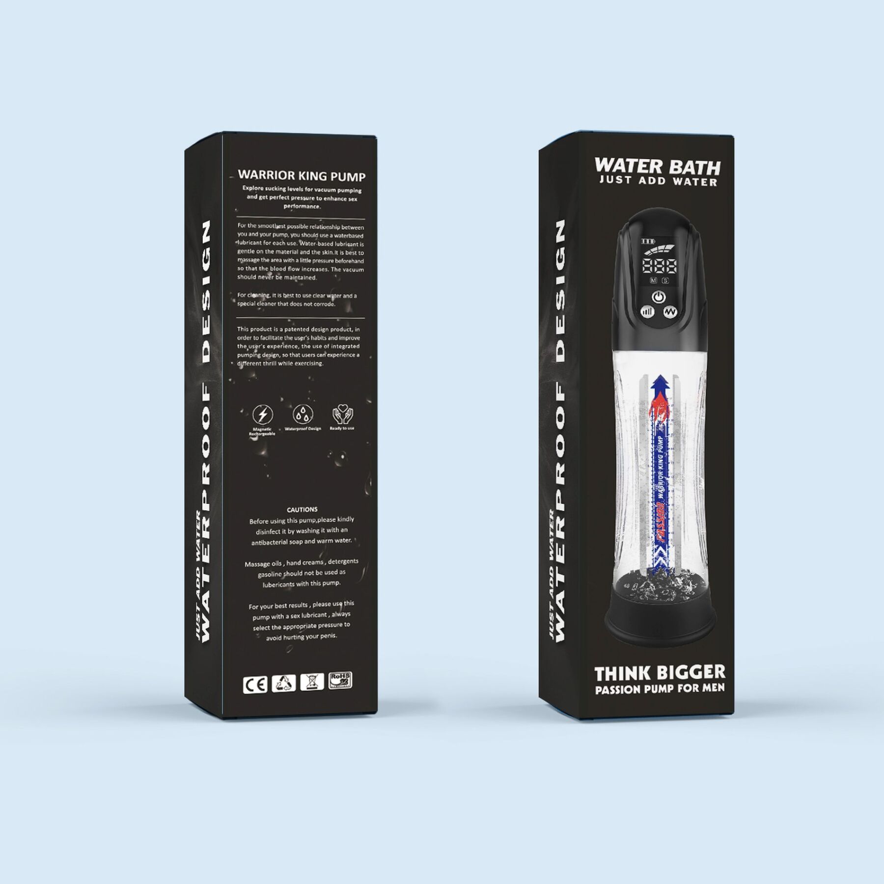 Автоматична гідропомпа 2в1 (вода/повітря) Water Bath з LED-дисплеєм, 2 режими