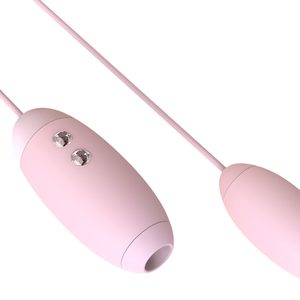 Вакуумний стимулятор з віброяйцем 2-в-1 KISSTOY Miss VV Pink