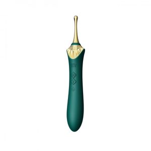 Мультифункціональний вібратор Zalo — Bess 2 Turquoise Green, 4 насадки, підігрів