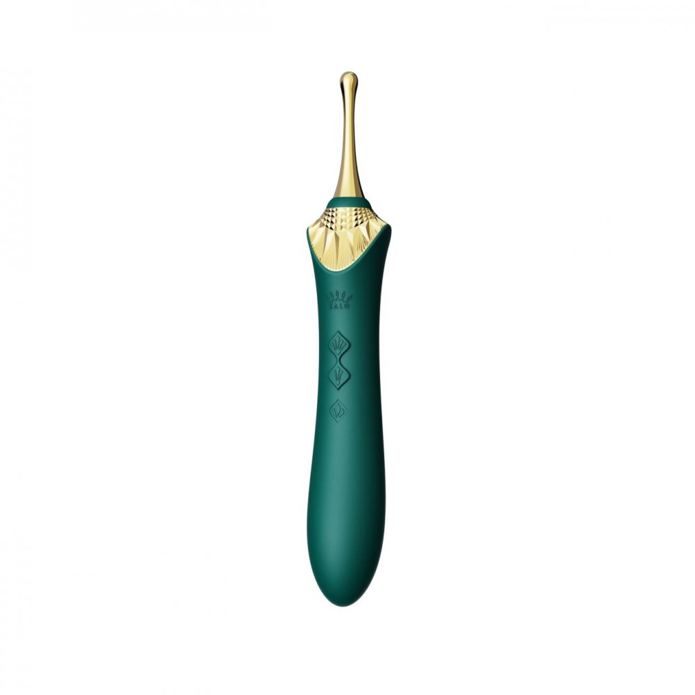 Мультифункціональний вібратор Zalo — Bess 2 Turquoise Green, 4 насадки, підігрів