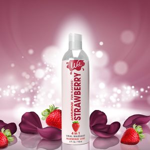 Зігрівальний лубрикант на водній основі Wet Warming Strawberry 4 in 1, без цукру (118 мл)
