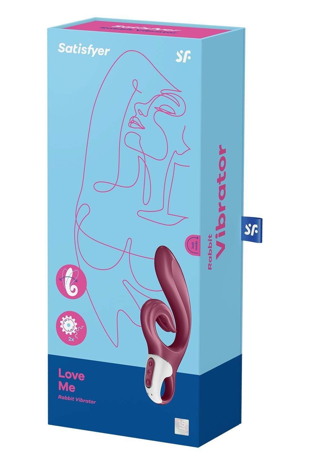 Вібратор-кролик Satisfyer Love Me Red, гнучкий, відросток з потрійним кінчиком